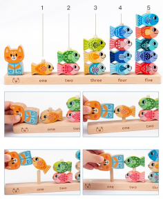 Joc Montessori din lemn Pescuit Magnetic invatare numere [7]