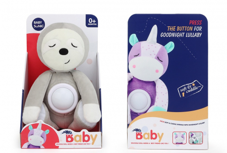 Lampi de veche (0 luni +) - Jucarie de Plus Bebe cu lumin si muzica Baby Snuki Unicorn