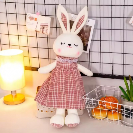 Jucarii din Plus - Mascote din Plus(3 ani +) - Jucarie de Plus Iepurasul Somnoros cu Rochita Rosie