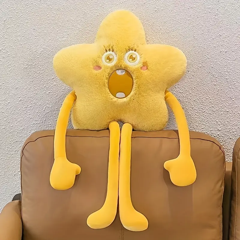Jucarii din Plus - Mascote din Plus(3 ani +) - Jucarie de Plus in forma de Stea Little Monster Galben 80 cm