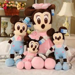 Jucarii din Plus - Mascote din Plus(3 ani +) - Jucarie de plus Mickey Bleu - Minnie Mouse Roz cu palarie