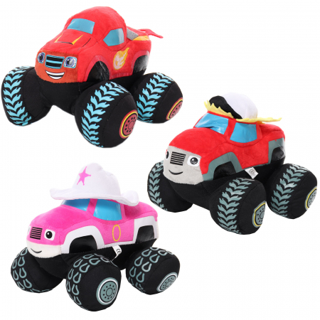 Jucarii din Plus - Mascote din Plus(3 ani +) - Set Jucarii de Plus Monster Machines Blaze si Starla - 3 Bucati