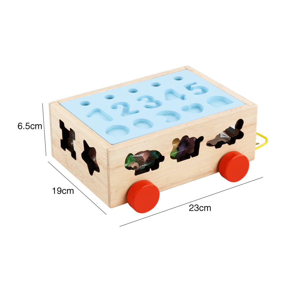 Jucarie din Lemn de tras Sortator Forme, Animale, Puzzle Numere [3]