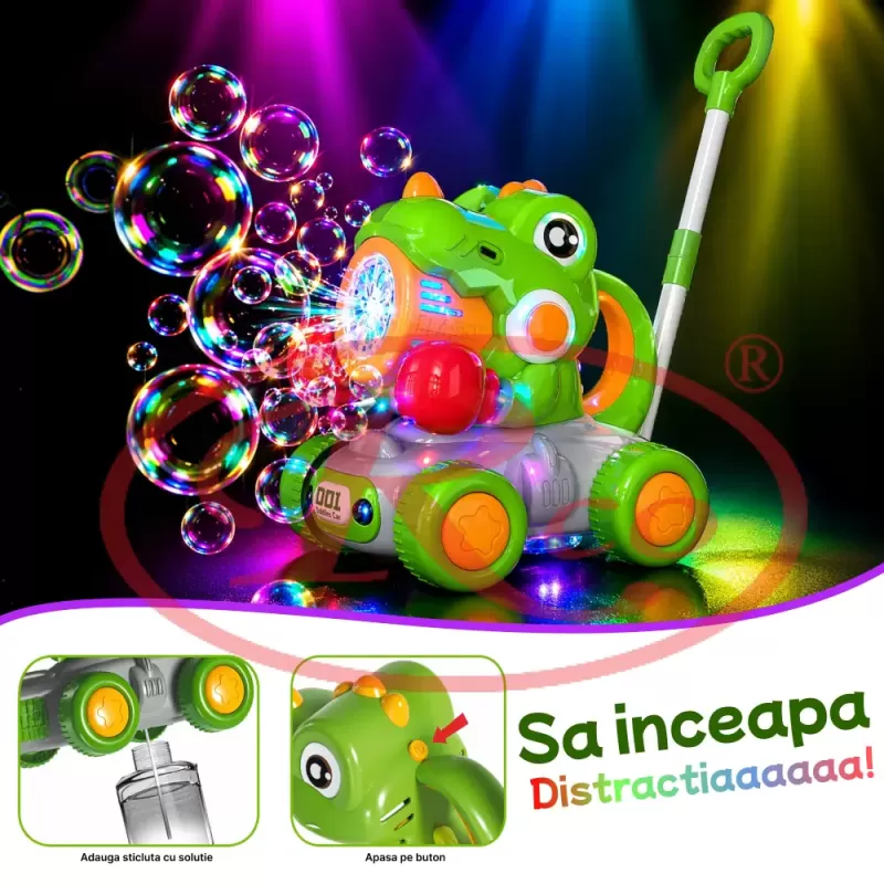 Jucarie Dinozaur cu Baloane de Sapun si LED, 2 in 1, Reincarcabila USB [3]