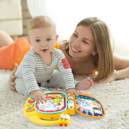 Jucarie Educativa Carticica Interactiva cu Melodii si Sunete pentru Copii Girafa [4]