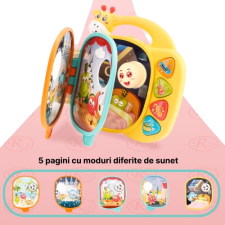 Jucarie Educativa Carticica Interactiva cu Melodii si Sunete pentru Copii Girafa [3]