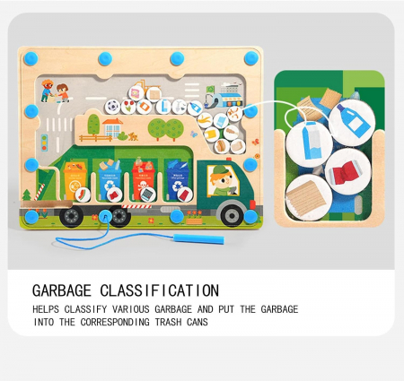 Jucarie Educativa Tabla Magnetica Camionul cu Reciclare [3]