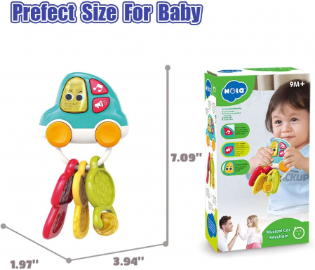Jucarie Interactiva cu Lumini si sunete Dentitie Chei cu telecomanda Hola Toys [4]