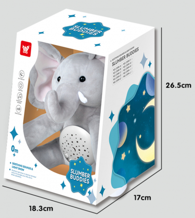 Jucarie Interactiva de plus Elefant cu Proiector Lumini Colorate si muzica [2]
