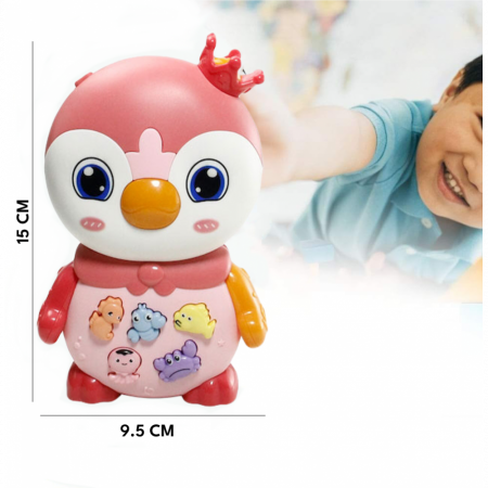 Jucarie interactiva Pinguin Roz cu sunete si lumini [4]