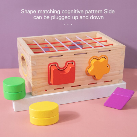 Jucarie Montessori din Lemn Sortator Forme Geometrice [2]