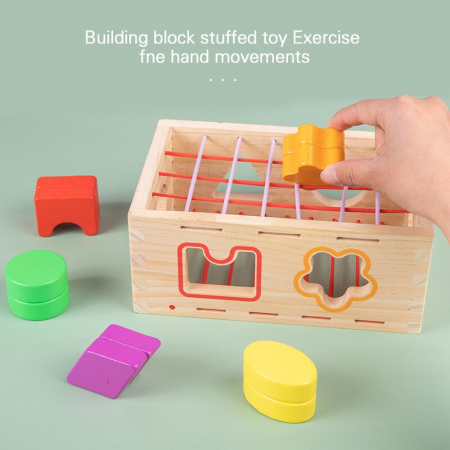 Jucarie Montessori din Lemn Sortator Forme Geometrice [4]