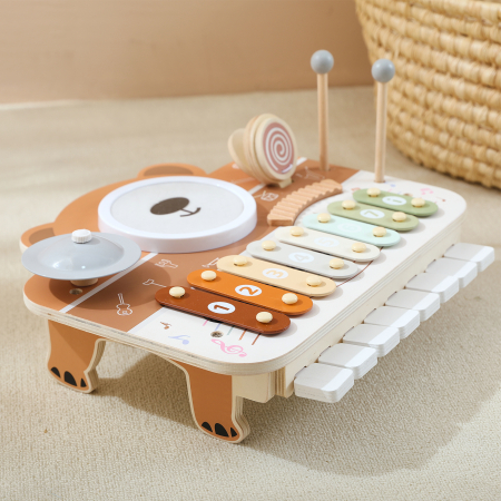 Jucarie Muzicala Lemn Montessori – Xilofon, Tambur, Pian [4]