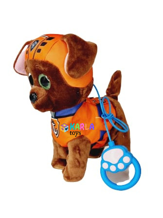 Jucarii din Plus - Mascote din Plus(3 ani +) - Jucarie Plus Interactiva Catelusul Zuma cu Ochi sclipitori canta si merge