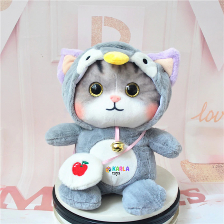 Jucarii desene animate( 3 ani +) - Pisica de PLus cu ochi sclipitori cu costum Kawaii Cat