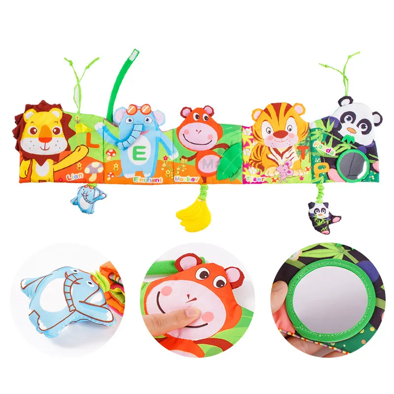 Jucarie senzoriala bebe pentru patut tip carte de activitati cu animalute [1]