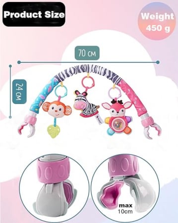 Jucarie senzoriala detasabila pentru sugari pentru carucior sau patut Arc de carucior Roz [1]