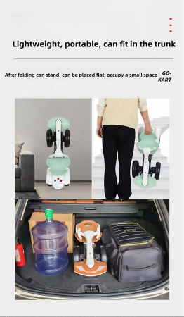 Kart Electric 12V Pliabil Copii Lumina LED  Albastru [5]