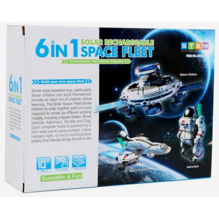 Masinute si Trenulete (3 ani+) - Joc Educativ Kit Solar 6 in 1 Nava Spatiala - Set STEM pentru Copii