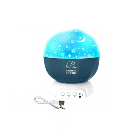 Lampa de Veghe Copii cu Proiectie Stele si Luna, USB si Baterii [1]