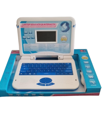Jocuri educative (3 ani +) - Laptop Albastru Educativ Interactiv Copii 80 Activitati, ABC Muzica Mate