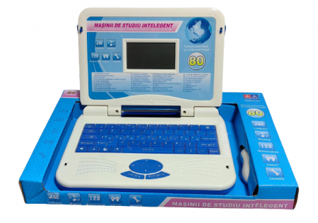 Jocuri educative (3 ani +) - Laptop Interactiv in Limba Romana  pentru Copii cu 40 de Activitatii Albastru