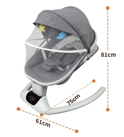 Leagan Electric Bej Bebelusi Bluetooth, Muzica, Senzor de Miscare Balansoar Multifunctional - Copie [1]