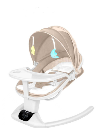 Camera copilului - Leagan Electric Bej Bebelusi Bluetooth, Muzica, Senzor de Miscare Balansoar Multifunctional - Copie