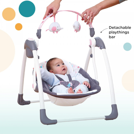 Leagan Portabil Mastela pentru Bebelusi, 5 Viteze, 7 Melodii si Bara de Jucarii [1]