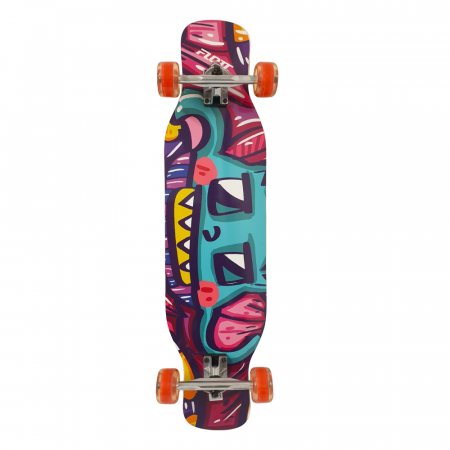Longboard Funky din lemn Penny Board cu roti din silicon 100 kg [2]