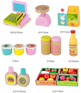Stand din Lemn cu Accesorii - Supermarket pentru Copii [4]