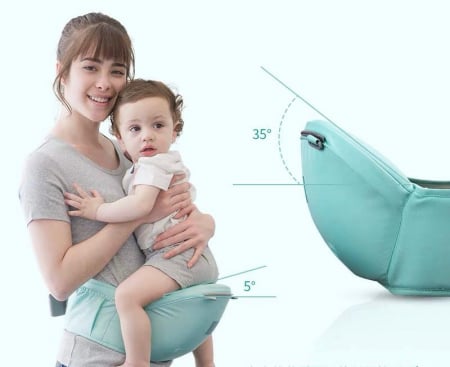 Marsupiu multifunctional 3 in 1 cu scaun pentru sold - Balene Turcoaz [4]