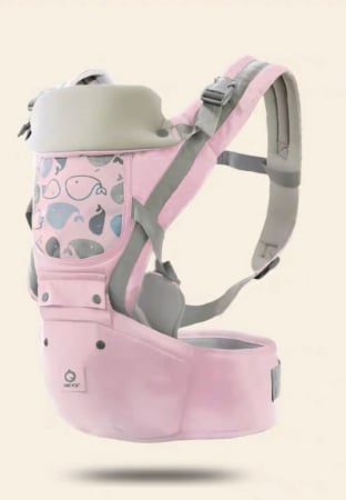 Marsupii bebelusi - Marsupiu multifunctional 3 in 1 cu scaun pentru sold - Roz