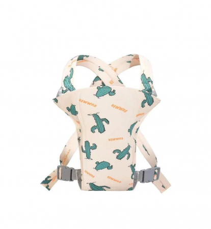 Marsupii bebelusi - Marsupiu pentru bebelusi, ergonomic din bumbac, cactus, crem