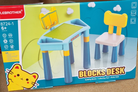 Masute cu activitatii - Masuta tip Lego cu scaun si suport Carte