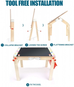 Tabla din lemn 2 in 1 transformabila, Birou - Tabla de lemn educativa Topbright 2 in 1 [5]