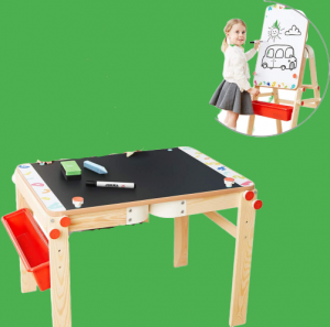 Tabla din lemn 2 in 1 transformabila, Birou - Tabla de lemn educativa Topbright 2 in 1 [6]