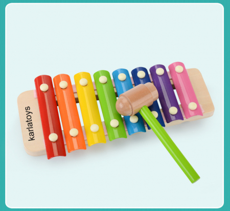 Masuta Lemn cu Activitatii Montessori Banc Sortator Forme Xilofon [4]