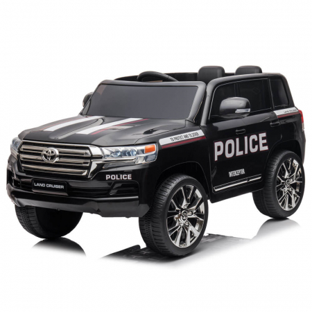Masinute electrice 12V - Masinuta Politie Toyota Land Cruiser 12V pentru Copii Roti EVA MP3 Scaun Piele Telecomanda