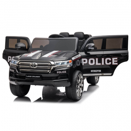 Masinuta Politie Toyota Land Cruiser 12V pentru Copii Roti EVA MP3 Scaun Piele Telecomanda [6]