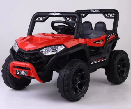 Masinute electrice 12V - Masinuta electrica Jeep 12V pentru copii 2 motoare telecomanda muzica lumini Rosu