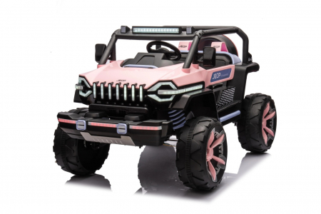 Mașinuța electrică Jeep Roz cu 2 Locuri 4x4 Radiotelecomnda [1]