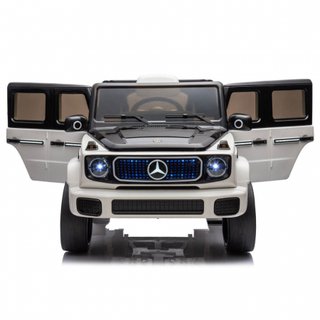 Masinute electrice 12V - Masinuta Electrica Mercedes EQG Concept 12V Scaun Piele ECO Roti Cauciuc EVA MP3 Bluetooth Alba