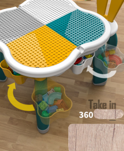 Masuta tip lego duplo cu scaun Iepuras 100 piese mari [7]