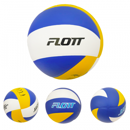 Jucării exterior - Minge Volei FLOTT, Mărime 5, PVC Laminat Albastru Galben