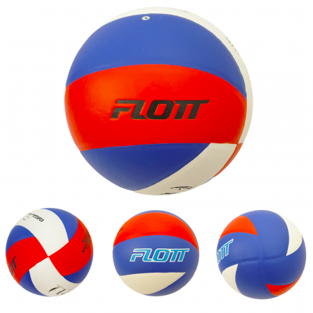 Jucării exterior - Minge Volei FLOTT, Mărime 5, PVC Laminat Albastru Rosu