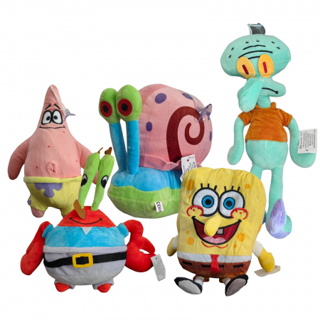 Jucarii din Plus - Mascote din Plus(3 ani +) - Set 5 jucarii de plus Sponge Bob