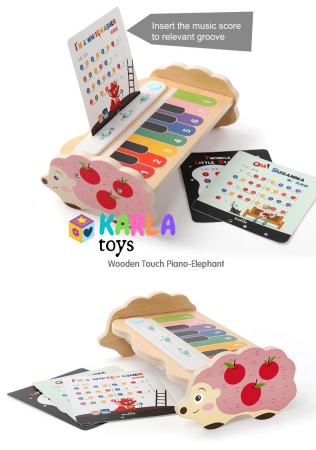 Jocuri creative (3 ani +) - Mini Pian din Lemn copii Xilofon cu lumini Kidus