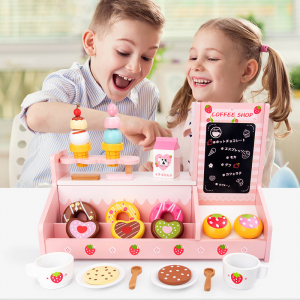 REDUCERI - Stand Lemn Cafenea pentru copii - Magazin deserturi si cafea
