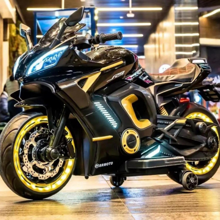 Motociclete electrice  copii - Motocicleta Electrica Yamaha R9 12V – Ride-On pentru Copii, Muzica & Lumini LED